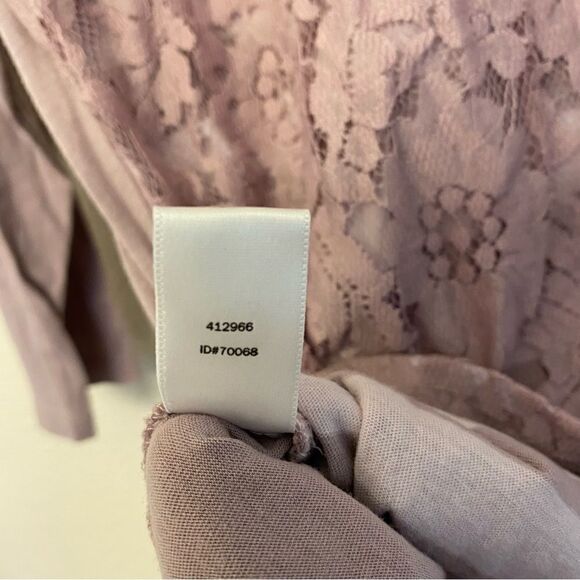 LOFT lavender purple lace 3/4 sleeve crew neck blouse top cotton casual S - Picture 7 of 9